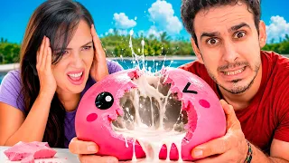 EXPLOTAMOS el Squishy Dumpling con PINTURA de UÑAS 😱 Sandra Cires Art
