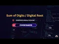 Codewars Sum of Digits Digital Root misoli uzbek tilida