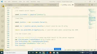 NodeJS JSON 2 CSV and download in client side
