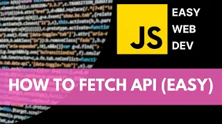 How to Fetch API in Javascript extremely easy example