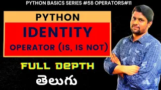 Python Identity Operator In Telugu Python Operators In Telugu Python For Beginners In Telugu