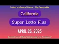 California SuperLotto Plus Draw Result Sat April 26 2025