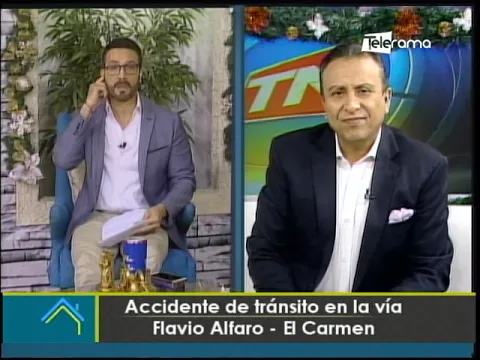 Accidente de tránsito en la vía Flavio Alfaro - El Carmen