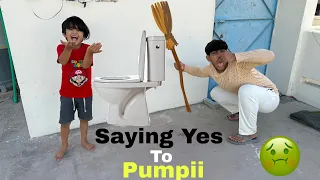 Saying Yes To Pumpii 😂 Pumpii Ny Washroom Saaf karwa dia 💔