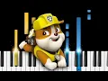 Download Lagu Rubble \u0026 Crew - Theme Song - Piano Tutorial