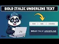 How to Make Text Bold Italic or Underline in Javascript