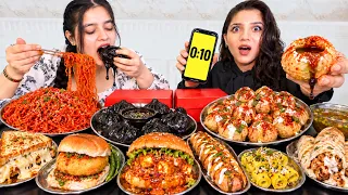 What inside the Box📦 Food Challenge | Golgappa, Momos, Spicy Burger👹, Sandwich, Hot Dog🌭, Vada Pav🔥