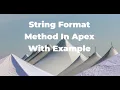 Salesforce Apex String Format Method with Examples SalesforceHunt