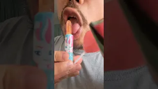 ASMR Lipstick Heart Lollipop, Candy Cane eating sounds mukbang #youtubeshorts  #shorts
