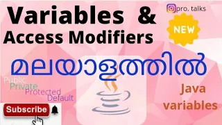 variables I access modifiers I Java programming I Malayalam Tutorial