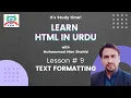 HTML Tutorials Text Formatting Lesson 9