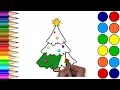 Drawing christmas tree for children Xmas tree coloring pages Learn color for kids