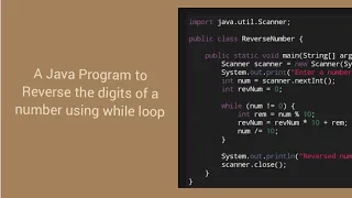 A Java Program to reverse the digits of a number using while loop