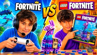 ¡RETO! Ganar en FORTNITE Vs  Construir la LLAMA de LEGO FORTNITE 🧱🎮