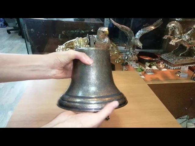 Видео-обзор Подарочная рында, корабельный колокол, d 18 см, цвет антик