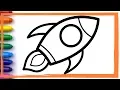 TOY ROCKETSHIP Drawing and Coloring pages for kids Learn colors Whoopee Playhouse