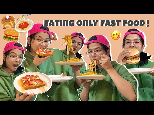 Download MP3 I only ate FAST FOOD for an entire DAY 🍝🍔🍓