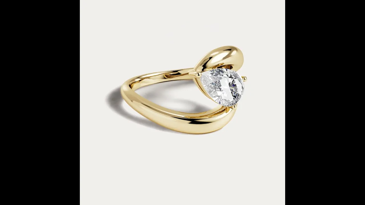 Violet丨Modern Pear Cut Lab Diamond Bypass Engagement Ring