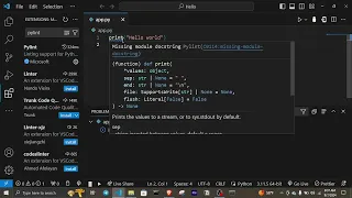 Missing Module Docstring in Python 3 Pylint Error in VSCode