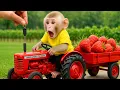 Download Lagu Monkey LiLy drives the tractor by herself to harvest strawberries in the garden! | MONKEY LILY TDC