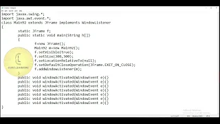 Java Swing package WindowListener CodeLearning