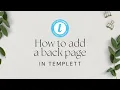 How to add a back page to your Templett template Templett Tutorial