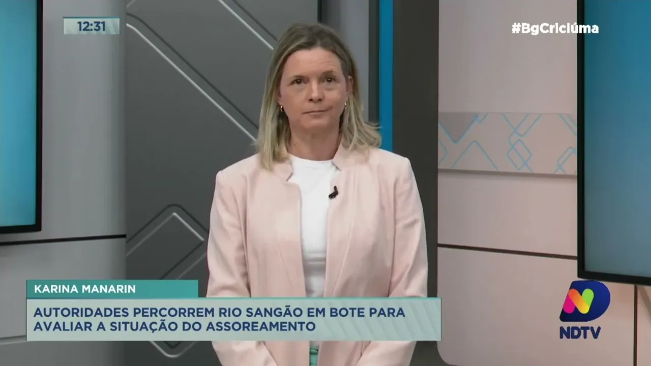 Karina Manarin: autoridades percorrem Rio Sangão para alertar importância de prevenção às cheias