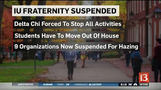 IU fraternity suspended for hazing