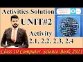 Computer Science Class 10 new book 2021 Chapter 2 Activity 2 1 2 2 2 3 2 4 solution