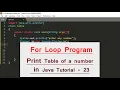 For Loop Program in Java Table of a number - 23 Java Programming in Hindi