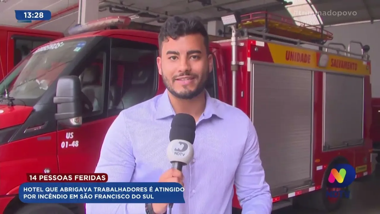 14 pessoas feridas: hotel que abrigava trabalhadores é atingido por incêndio em São Francisco do Sul