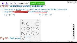 Envision Algebra 2 Lesson 1-1 - Understand Domain Range