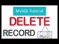 Delete data using delete Query in MySQL tutorial