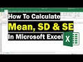 Calculating Mean Standard Deviation Error In Excel