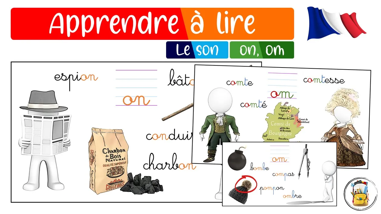 Le Son ON, OM [ɔ̃] - Tous Les Sons Du CP En Image - Apprendre Le Français (Lire, Écrire)