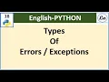 Types of Errors and Exceptions in Python