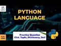 Python Practice Problems Lists Tuples Dict Set