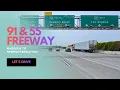 Full POV Drive Riverside to Newport Beach 91 Entire 55 Freeway