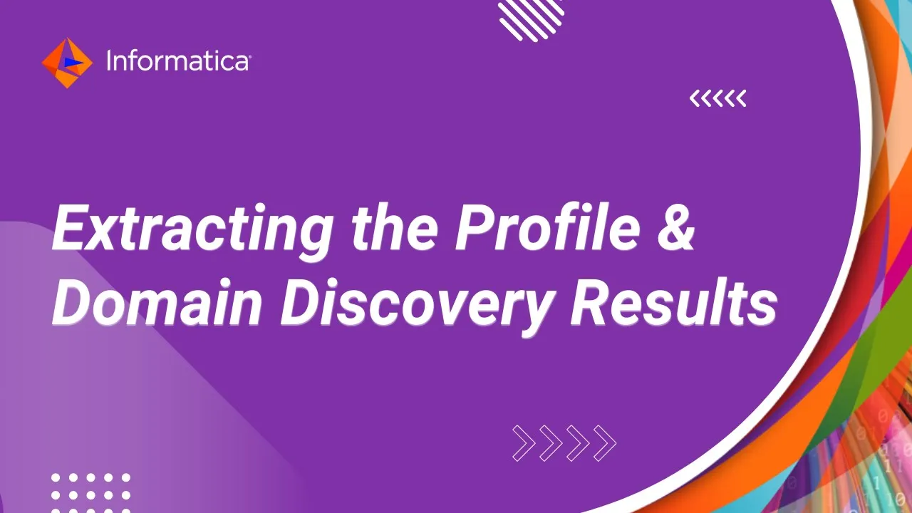 Extracting the Profile and Domain Discovery Results From IDQ to EDC
