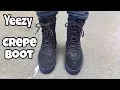 Yeezy Crepe Boot Oil on feet