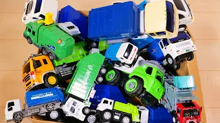 ごみ収集車のミニカーが坂道を走る♪ Garbage truck minicars drive a steep hill☆Box full of Garbage truck collection