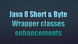 Java 8 Short Byte Wrapper classes enhancements