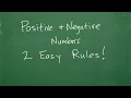 Learn The Positive and Negative Numbers - Easy TIP To Remember The Rules
