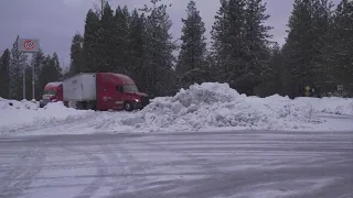 California Winter Storm Watch Chain controls on I-80 Highway 50 as crews work to keep roads clear