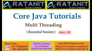 Core java Tutorials Multi Threading by Mr Ratan class-02
