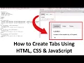 How to CODE Tabs Using HTML CSS JavaScript New