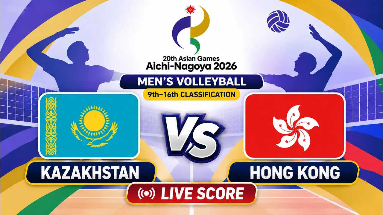 🔴 LIVE | KAZAKHSTAN vs HONG KONG | (9-16th) AG 2026 Men's Volleyball | Livescore Volleyball