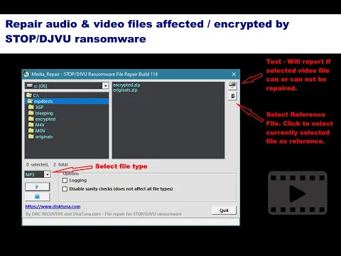 Download MP3 Media_Repair - audio repair, video repair for files affected by STOP/DJVU ransomware