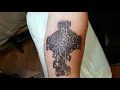 Celtic stone cross tattoo by Boris Kuryakin May 09 2018