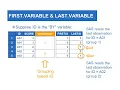 BY-Group Processing part-1 FIRST VARIABLE LAST VARIABLE
